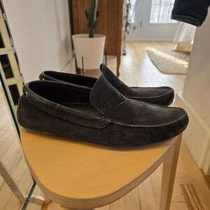 Hugo Boss Men's Black Suede Slip-On Loafers